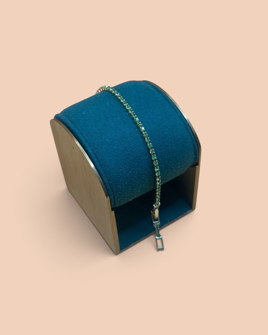 Brățară Tennis Verde 2mm Bărbat/Femeie Placată cu Aur 18K