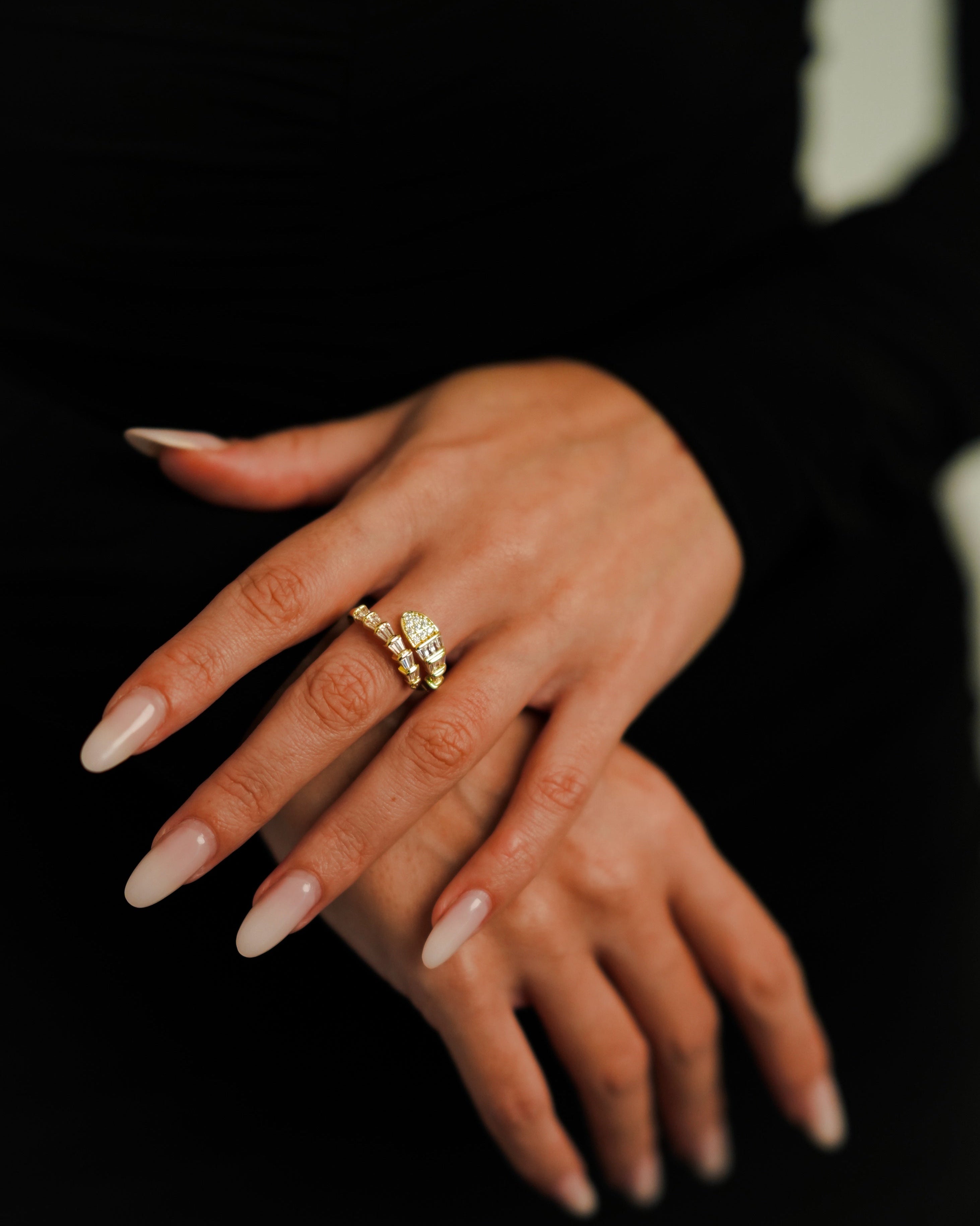 Inel Snake Damă Placat cu Aur 18k Reglabil