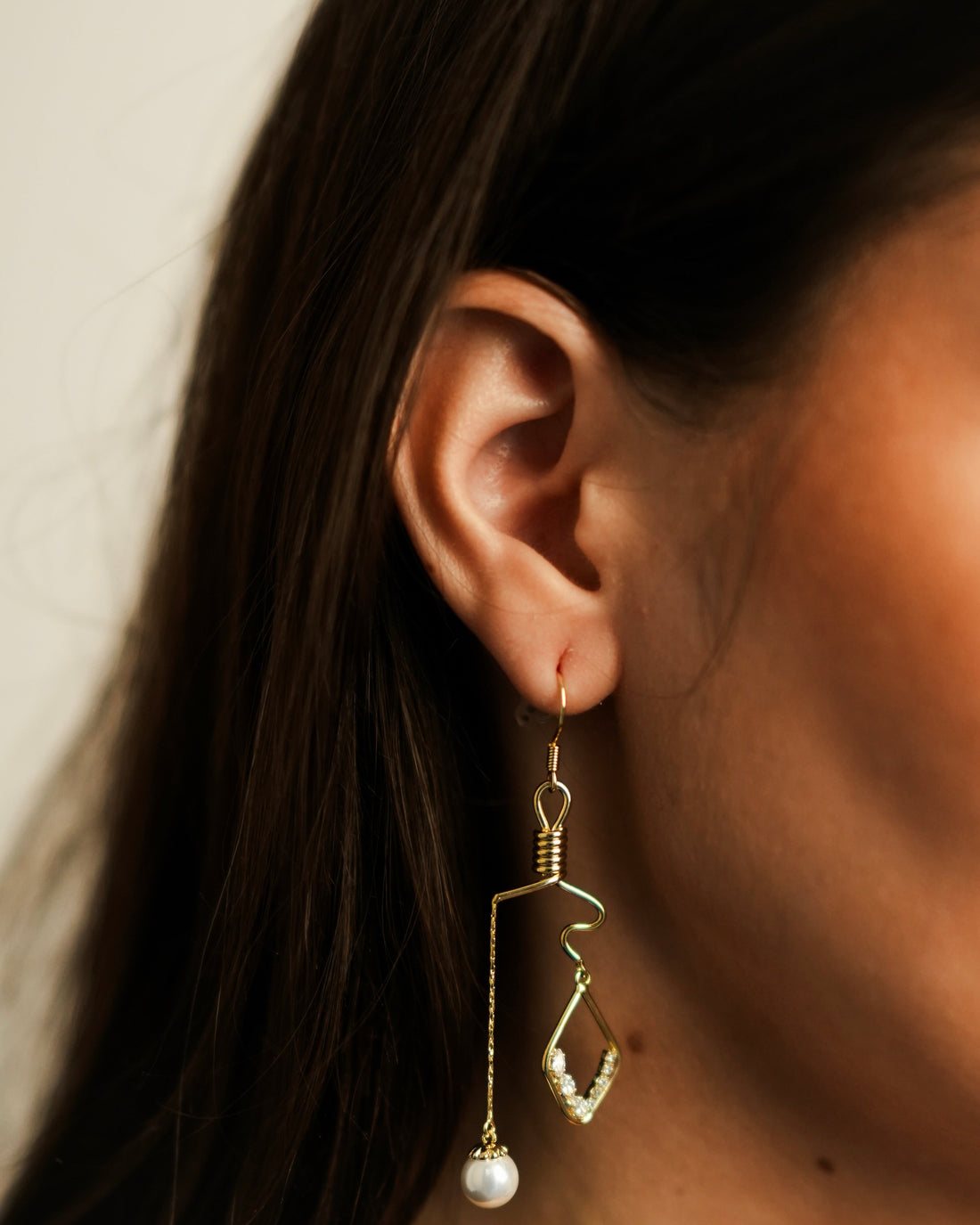 Cercei White Pearl Damă Placați cu Aur 18k