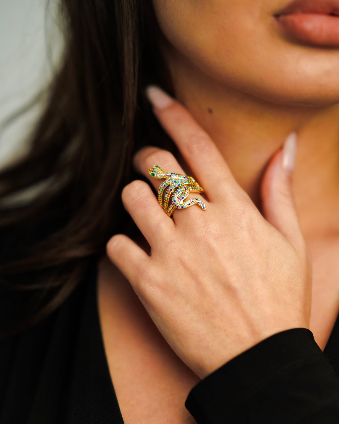 Inel Serpenta Damă Placat cu Aur 18k Reglabil