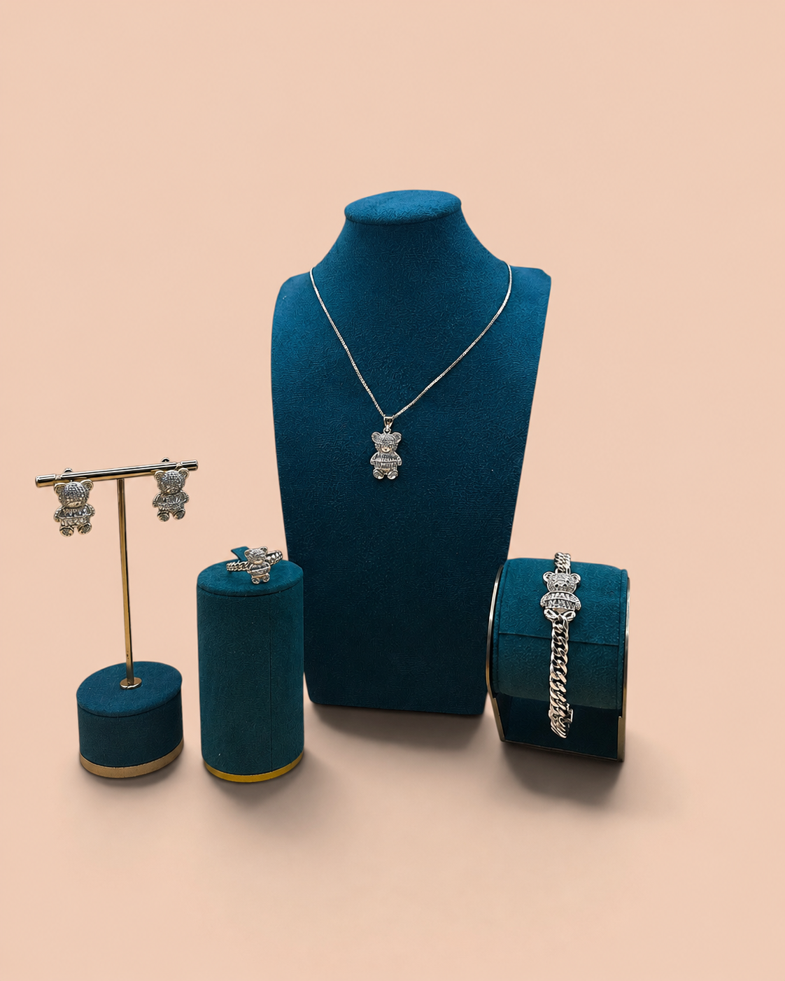 Set Teddy Damă Placat cu Aur 18k 5 Piese