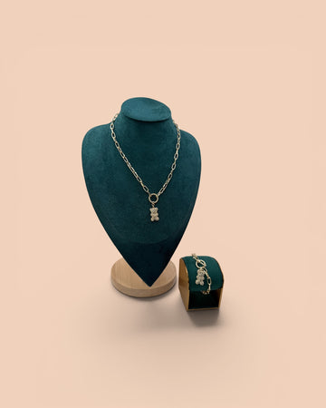 Set Teddy Colier+Brățară Damă Placat cu Aur 18K