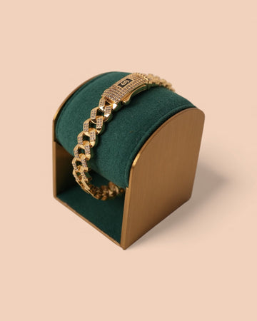 Brățara Cuban Monaco Damă Placată cu Aur 18k