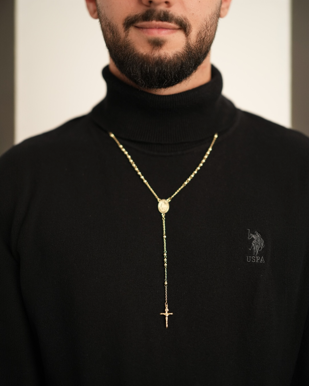 Colier Rozariu Bărbați/Damă Placat cu Aur 18k