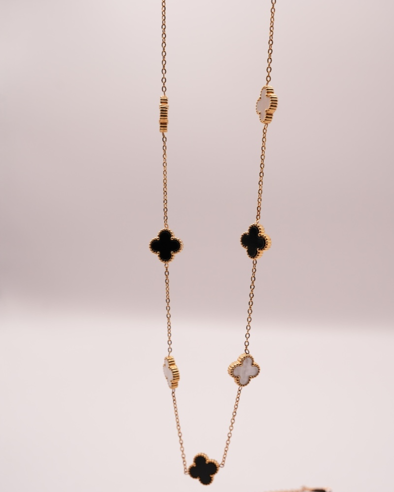 Colier Van Alb & Negru Damă/Bărbați Oțel Inoxidabil