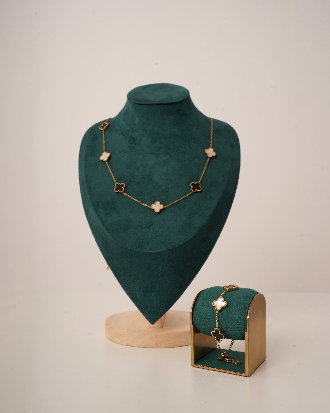 Set Van Alb & Negru Damă/Bărbați Colier/Brățară Oțel inoxidabil