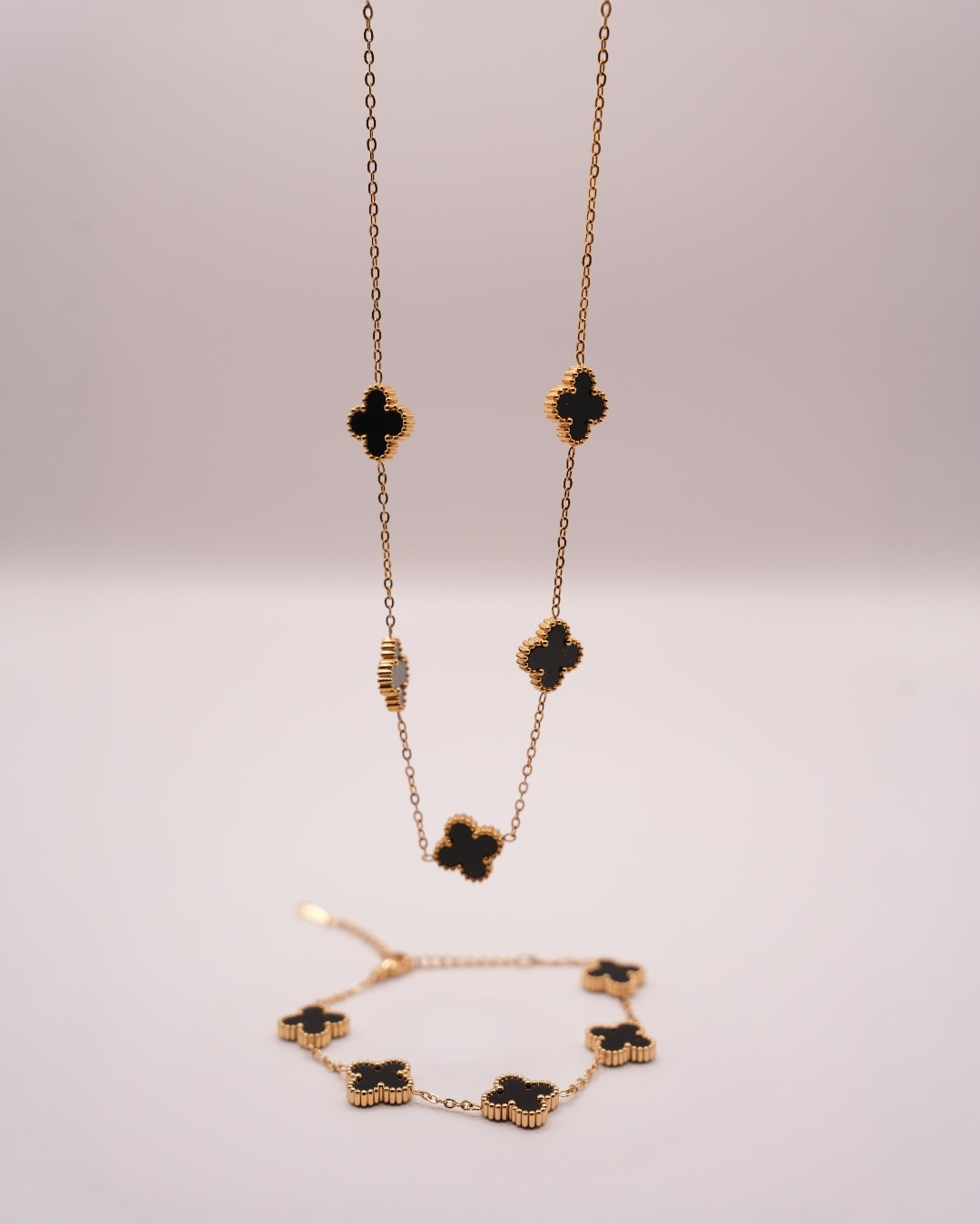 Set Van Negru Damă Colier/Brățară Oțel Inoxidabil