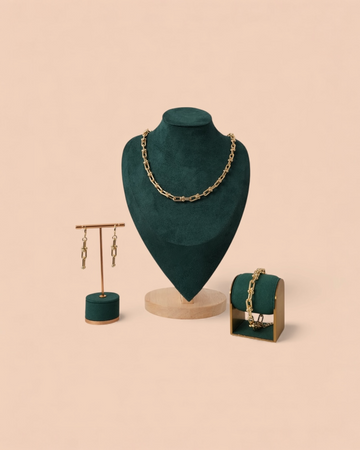 Set Tiff Damă Placat cu Aur 18k Colier+Brățară+Cercei