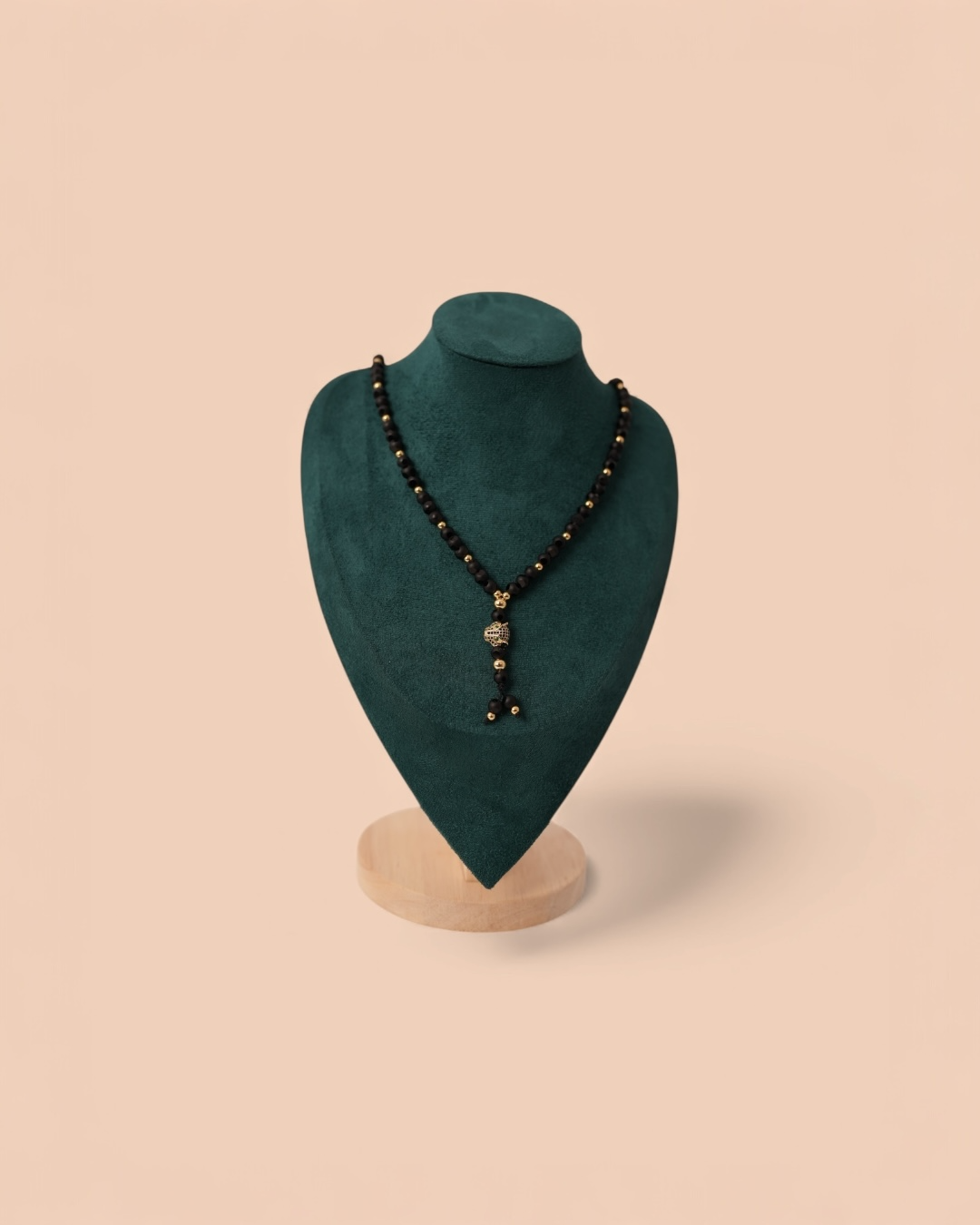 Rozariu Black Tiger Bărbați/Damă Placată cu Aur 18k 65cm