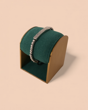 Brățara Hugo Bărbați/Damă Placată cu Aur Alb Reglabilă/Șnur