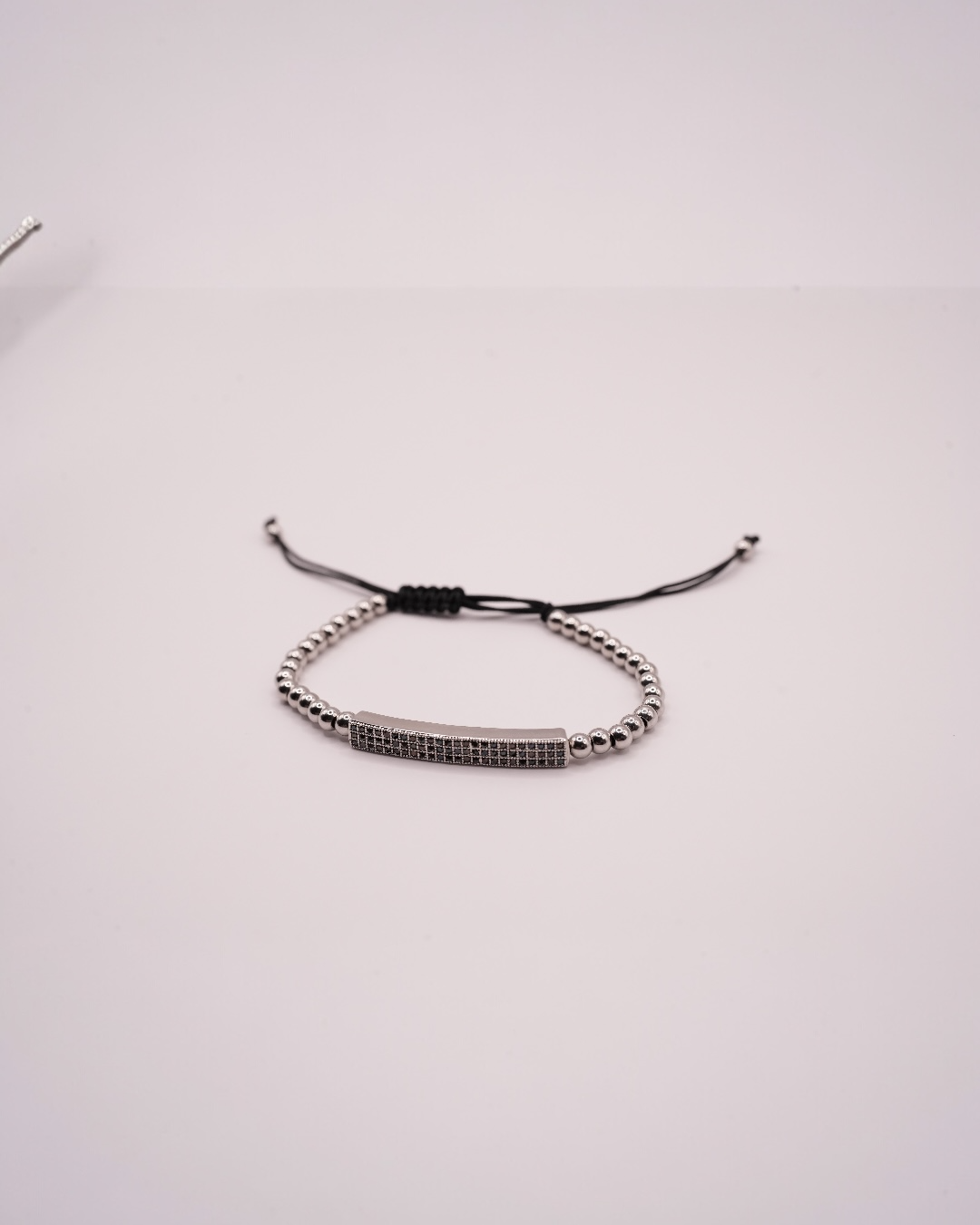 Brățara Hugo Bărbați/Damă Placată cu Aur Alb Reglabilă/Șnur