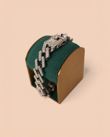 Brățara Cuban Ice Silver Bărbați/Damă Oțel Inoxidabil 12mm