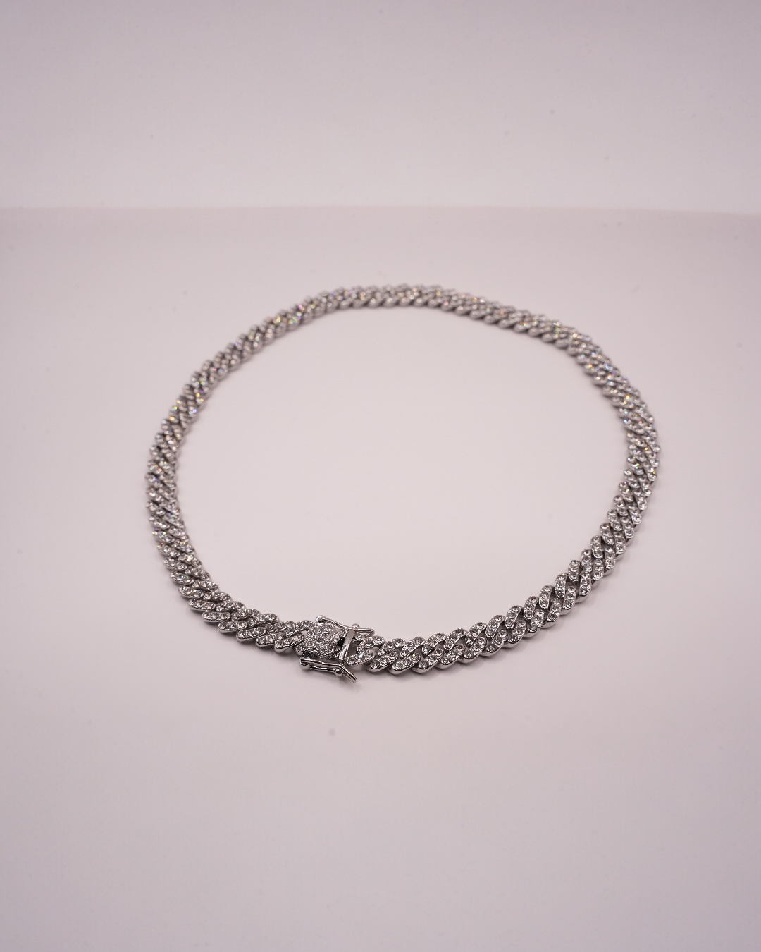 Colier Cuban Glacier Damă/Bărbați Oțel Inoxidabil 8mm