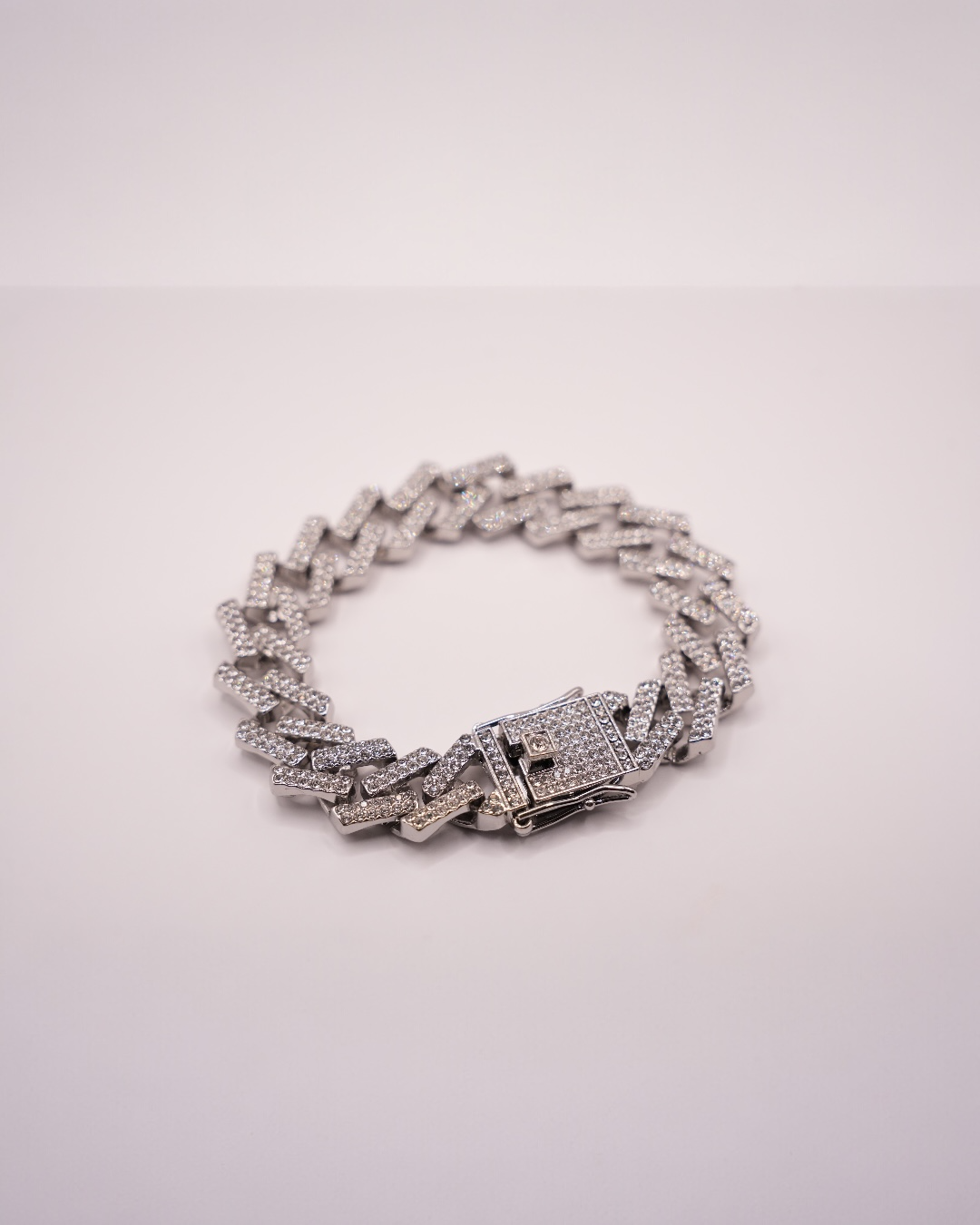 Brățara Cuban Ice Silver Bărbați/Damă Oțel Inoxidabil 12mm