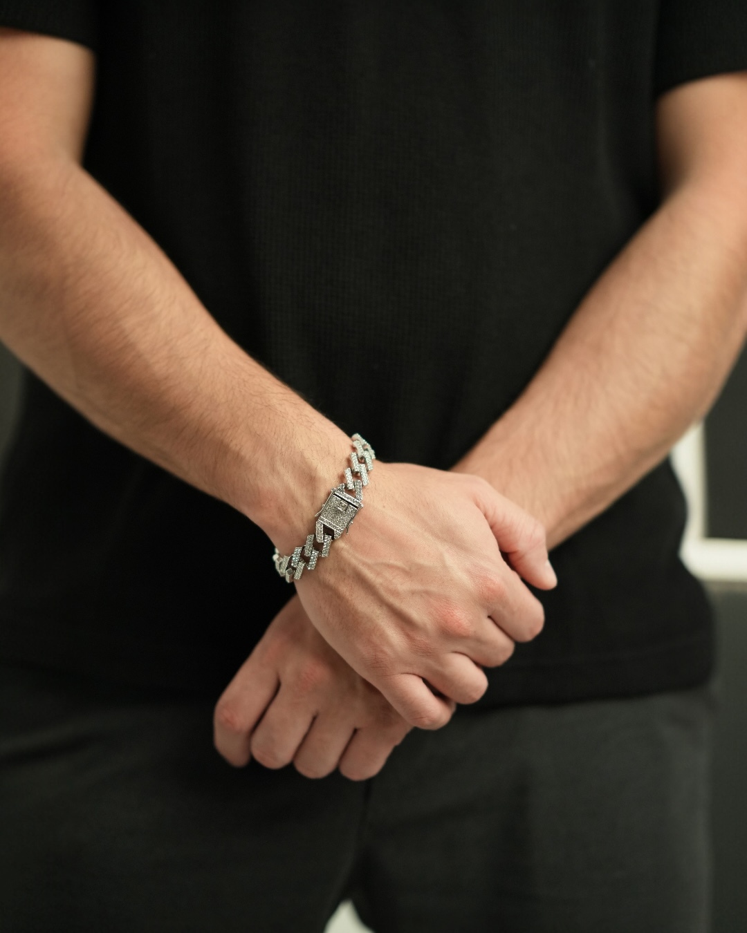 Brățara Cuban Ice Silver Bărbați/Damă Oțel Inoxidabil 12mm