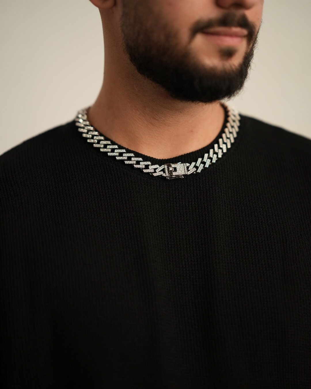 Colier Cuban Ice Silver Bărbați/Damă Oțel Inoxidabil 12mm