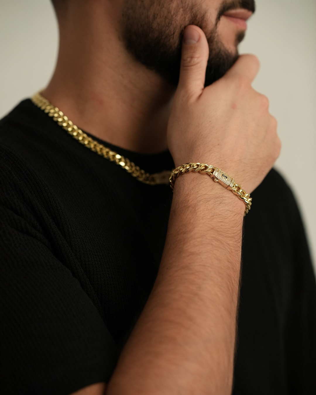 Set Cuban Havana Bărbați/Damă Placat cu Aur 18k 10mm
