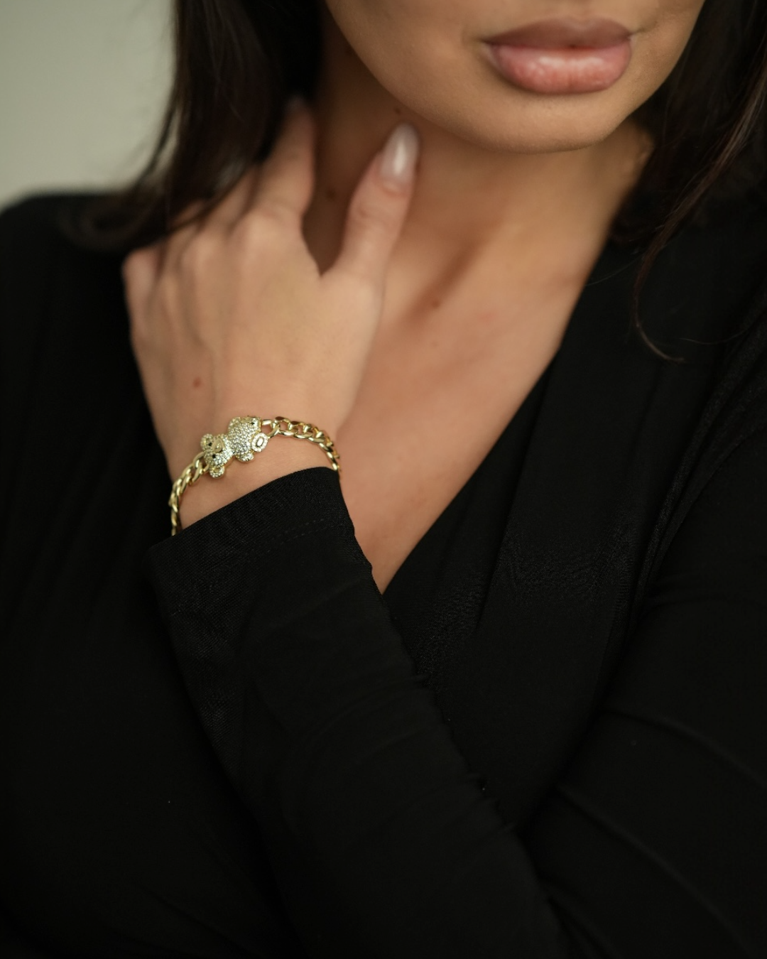 Brățara Cuban Teddy Damă Placată cu Aur 18k