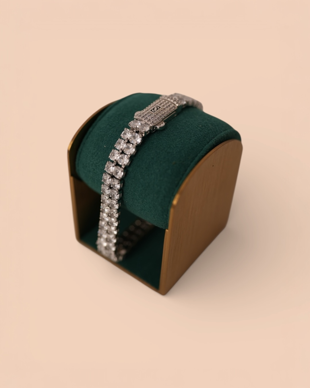 Brățara Tennis Double Damă/Bărbați Placată cu Aur Alb 20cm