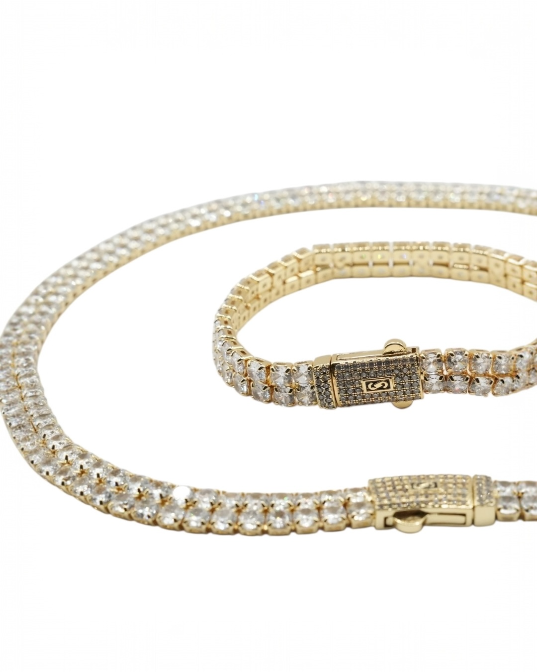 Set Tennis Double Damă/Bărbați Placat cu Aur 18k