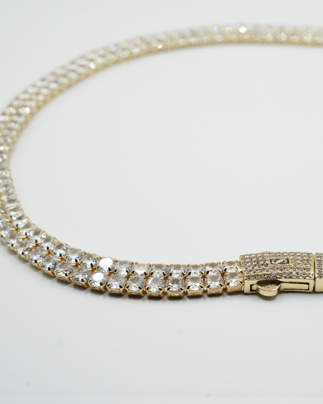 Colier Tennis Double Damă/Bărbați Placat cu Aur 18k 45cm