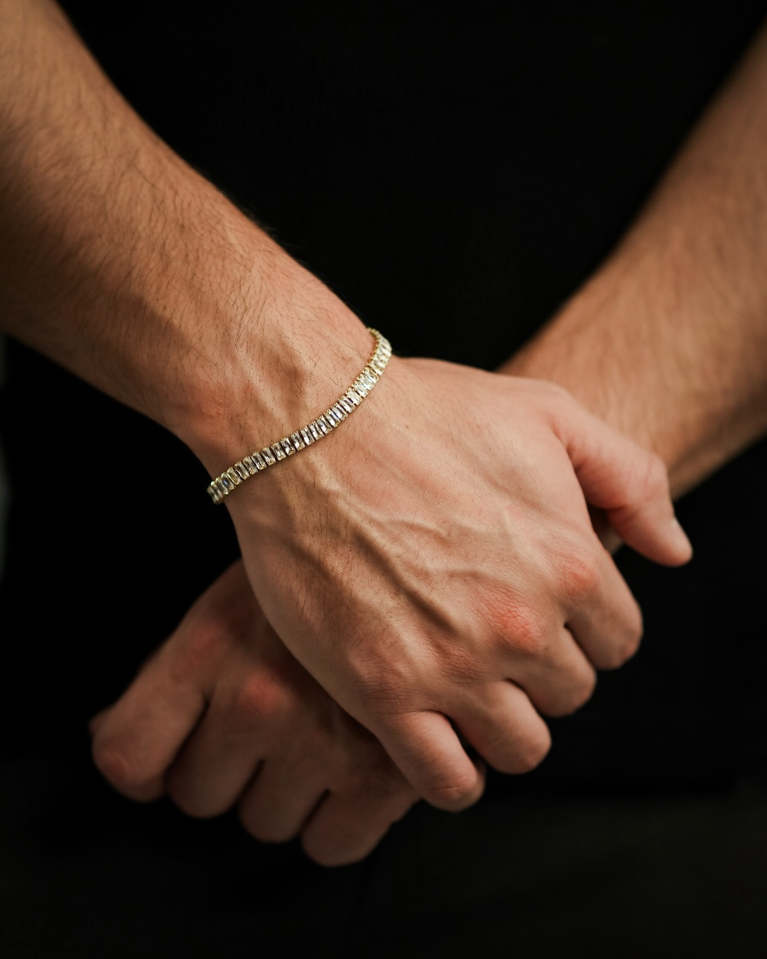 Brățara Tennis Luxe Bărbați/Damă Placată cu Aur 18m 5mm