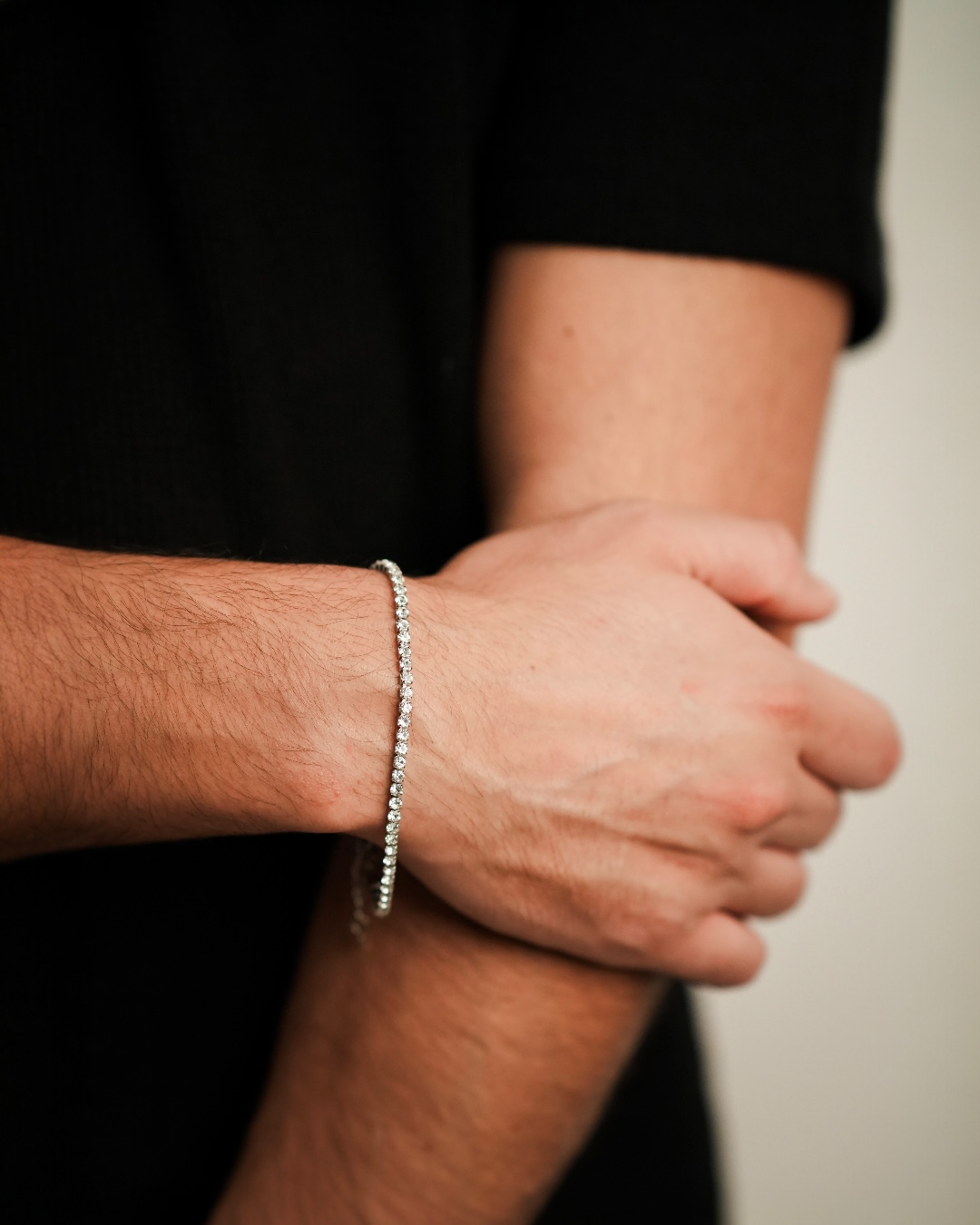 Brățara Tennis Albă Bărbați/Damă Oțel Inoxidabil 3mm