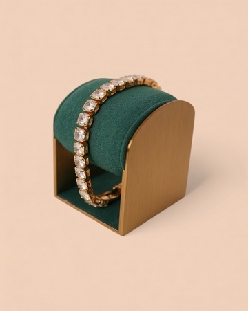 Brățara Tennis Square Bărbați/Damă Placată cu Aur 18k 6mm