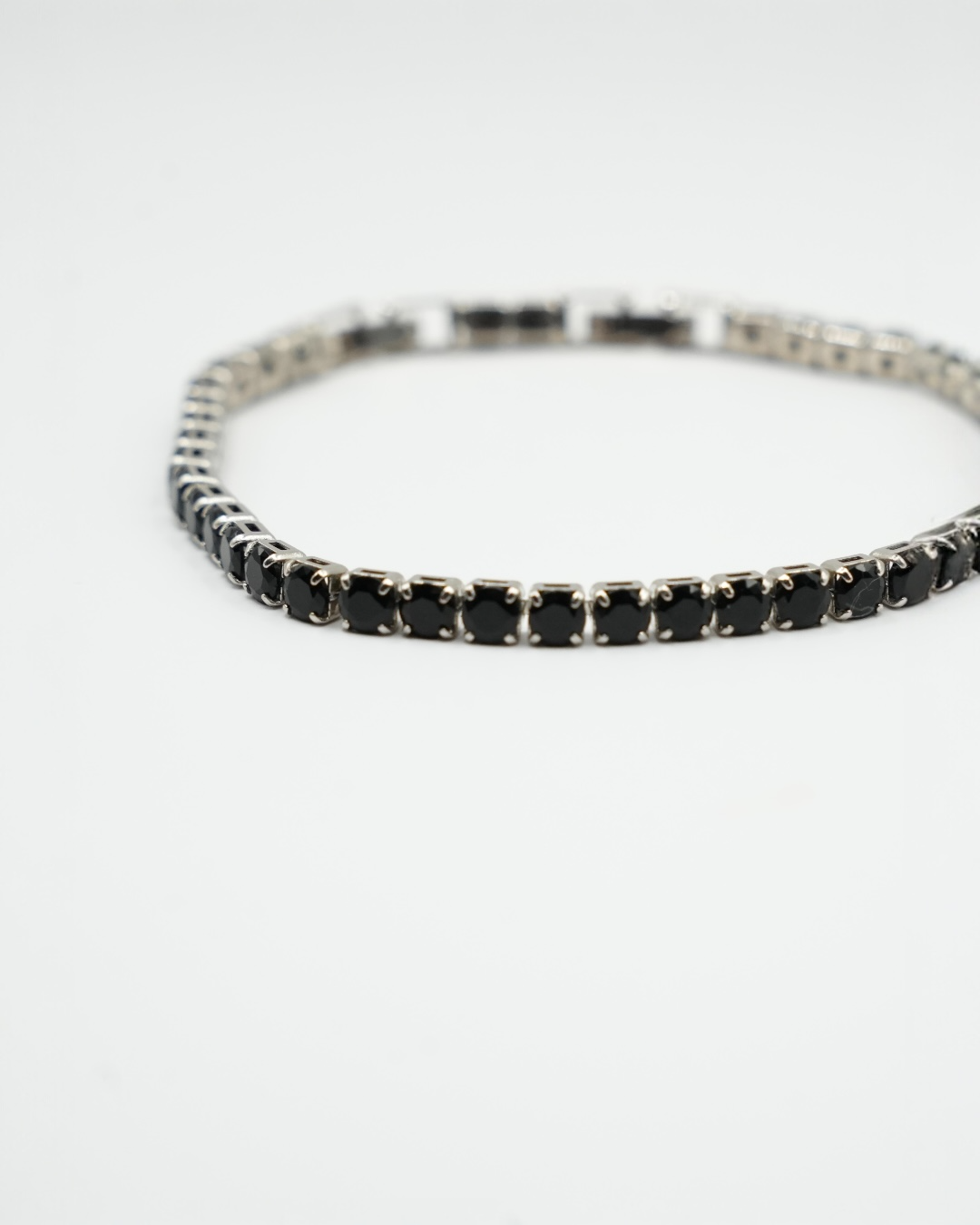 Brățara Tennis Neagră Bărbați/Damă Oțel Inoxidabil 4mm