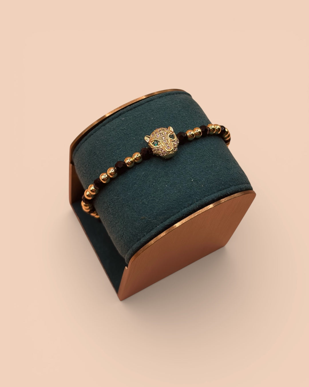 Brățara Black Tiger Bărbați/Damă Placată cu Aur 18k Reglabilă/Șnur