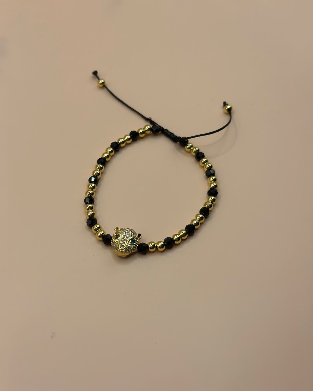 Brățara Black Tiger Bărbați/Damă Placată cu Aur 18k Reglabilă/Șnur