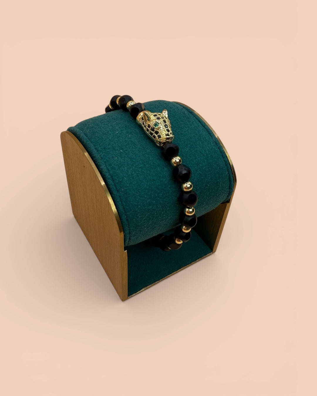 Brățara Panthera Bărbați/Damă Placată cu Aur 18k Reglabilă-Șnur