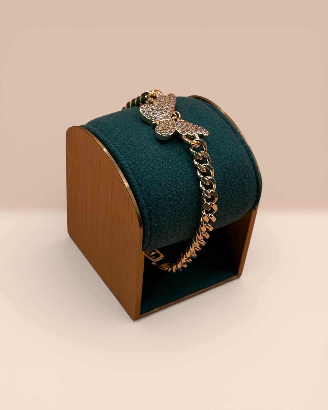 Brățara Cuban Butterfly Damă Placată cu Aur 18k 5mm