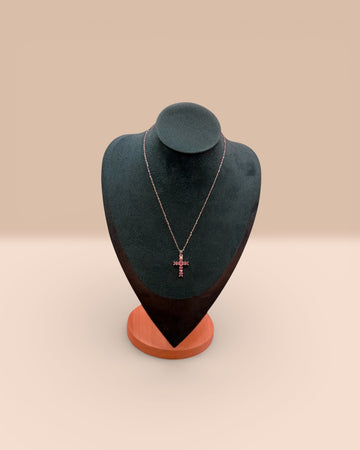 Colier Rosa Cruce Damă Oțel Inoxidabil 45cm