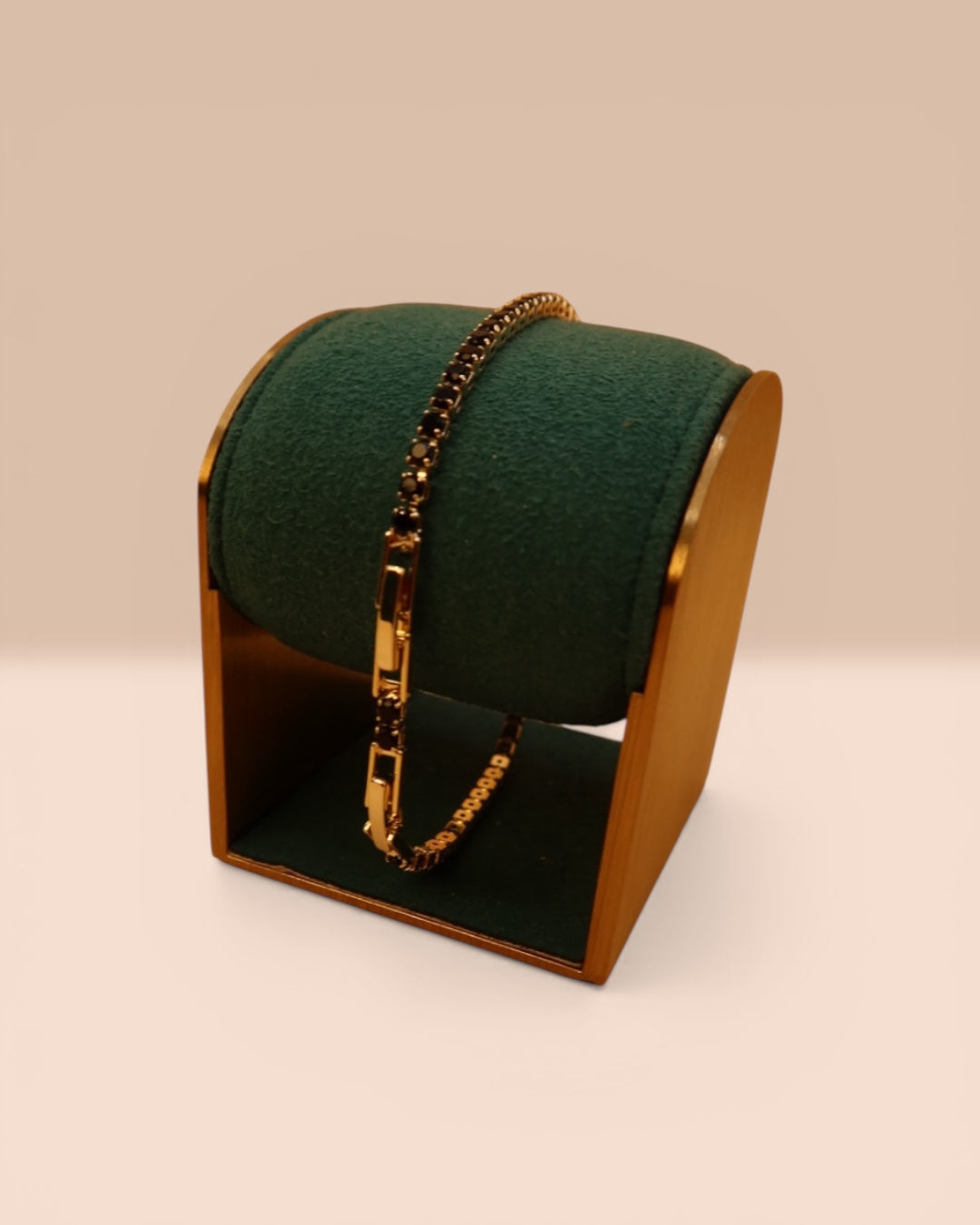 Brățară Tennis Neagră Damă/Bărbați Placată cu Aur 18k 2mm