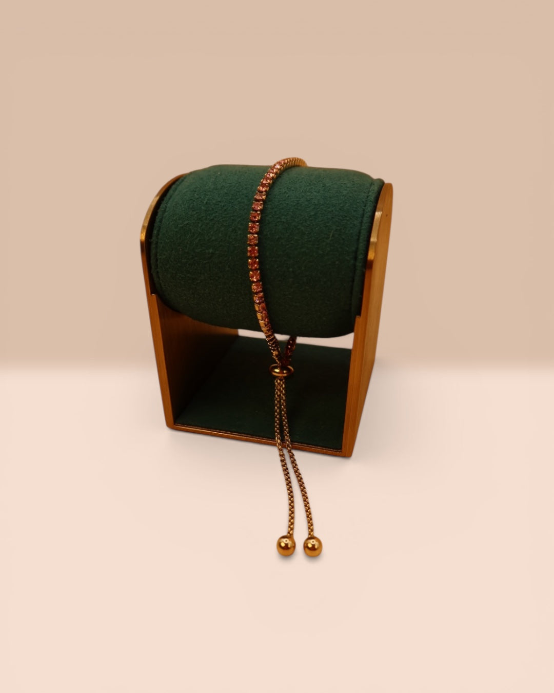 Brățară Tennis Roz Damă/Bărbați Placată cu Aur 18k 2mm Reglabilă-Șnur