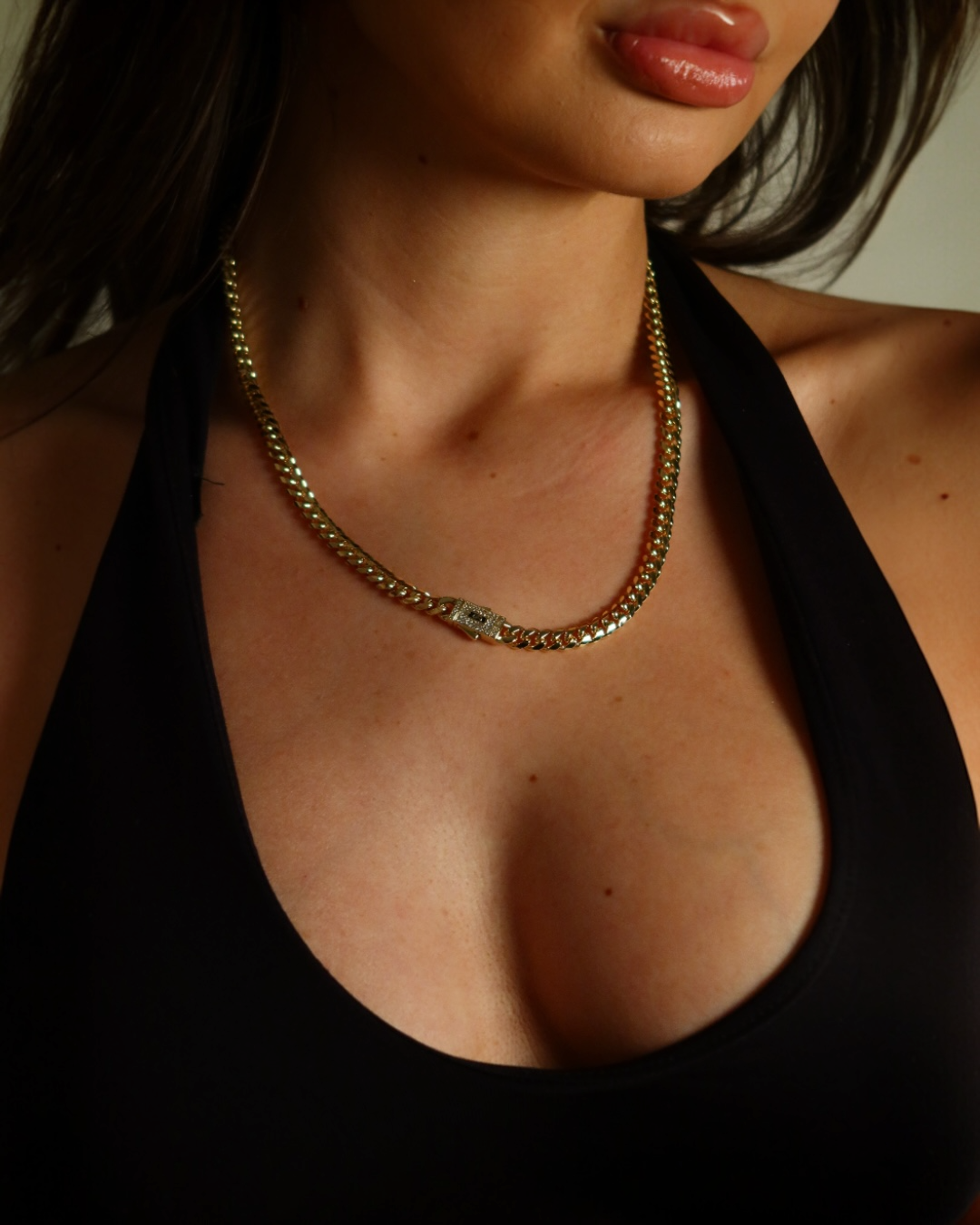 Colier Cuban Havana Damă/Bărbați Placat cu Aur 18k 6mm