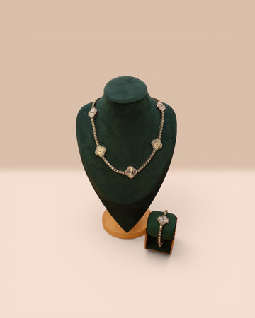 Set Van Tennis Damă Placat cu Aur Alb