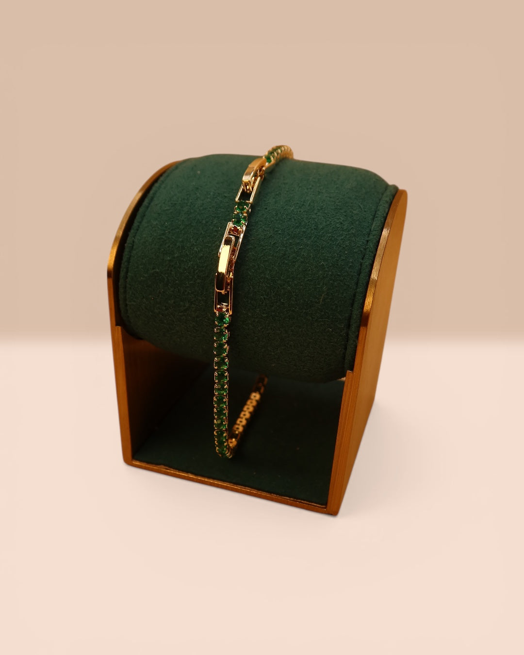 Brățară Tennis Verde Damă/Bărbați Placată cu Aur 18k 2mm