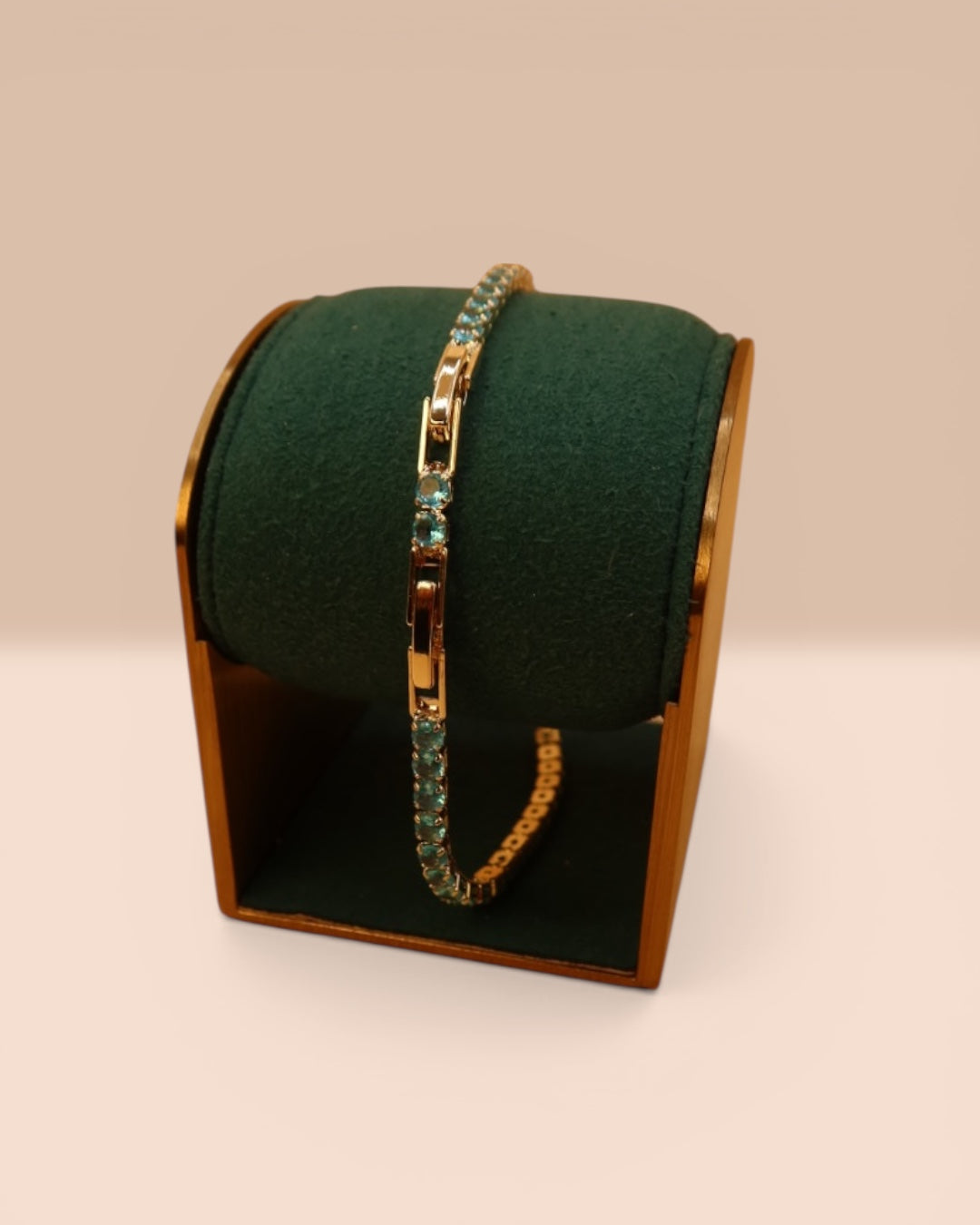 Brățară Tennis Baby Blue Damă/Bărbați Placată cu Aur 18k 3mm