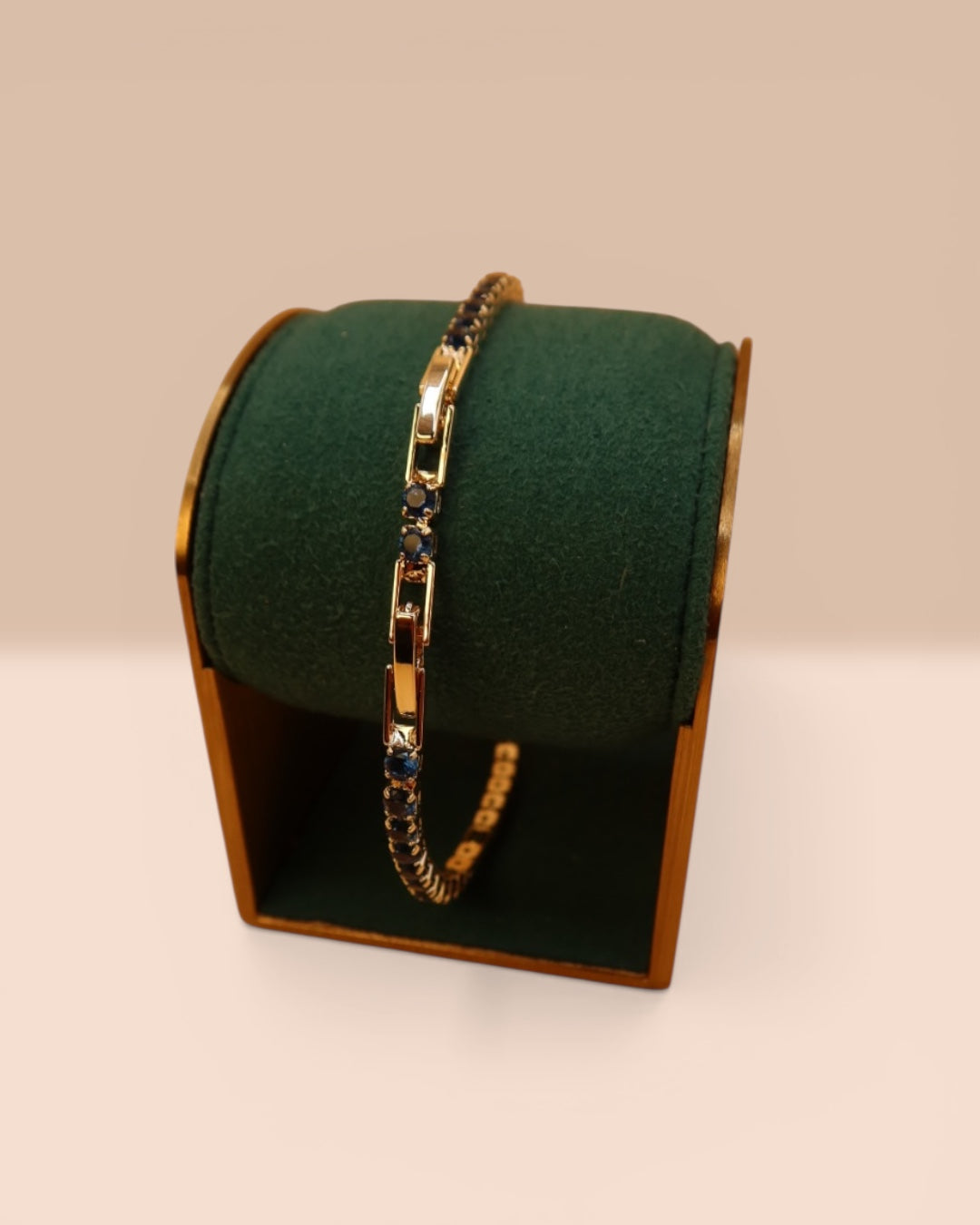 Brățară Tennis Albastră Damă/Bărbați Placată cu Aur 18k 3mm