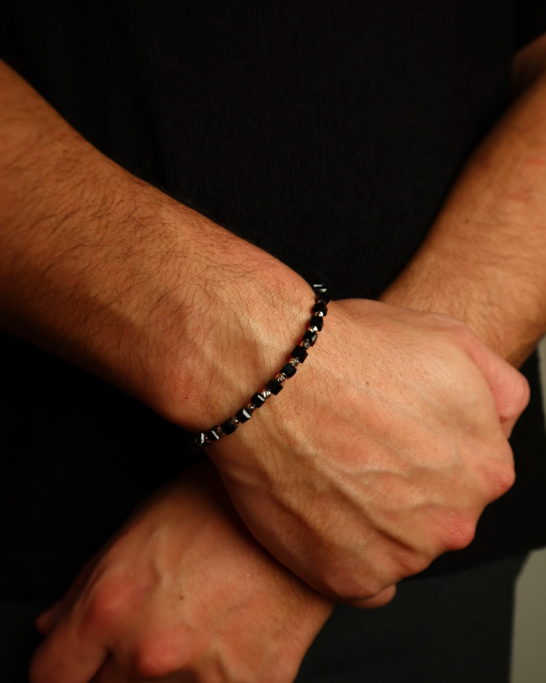 Brățară Nero Bărbați/Damă Placată cu Aur 18k Reglabilă/Șnur