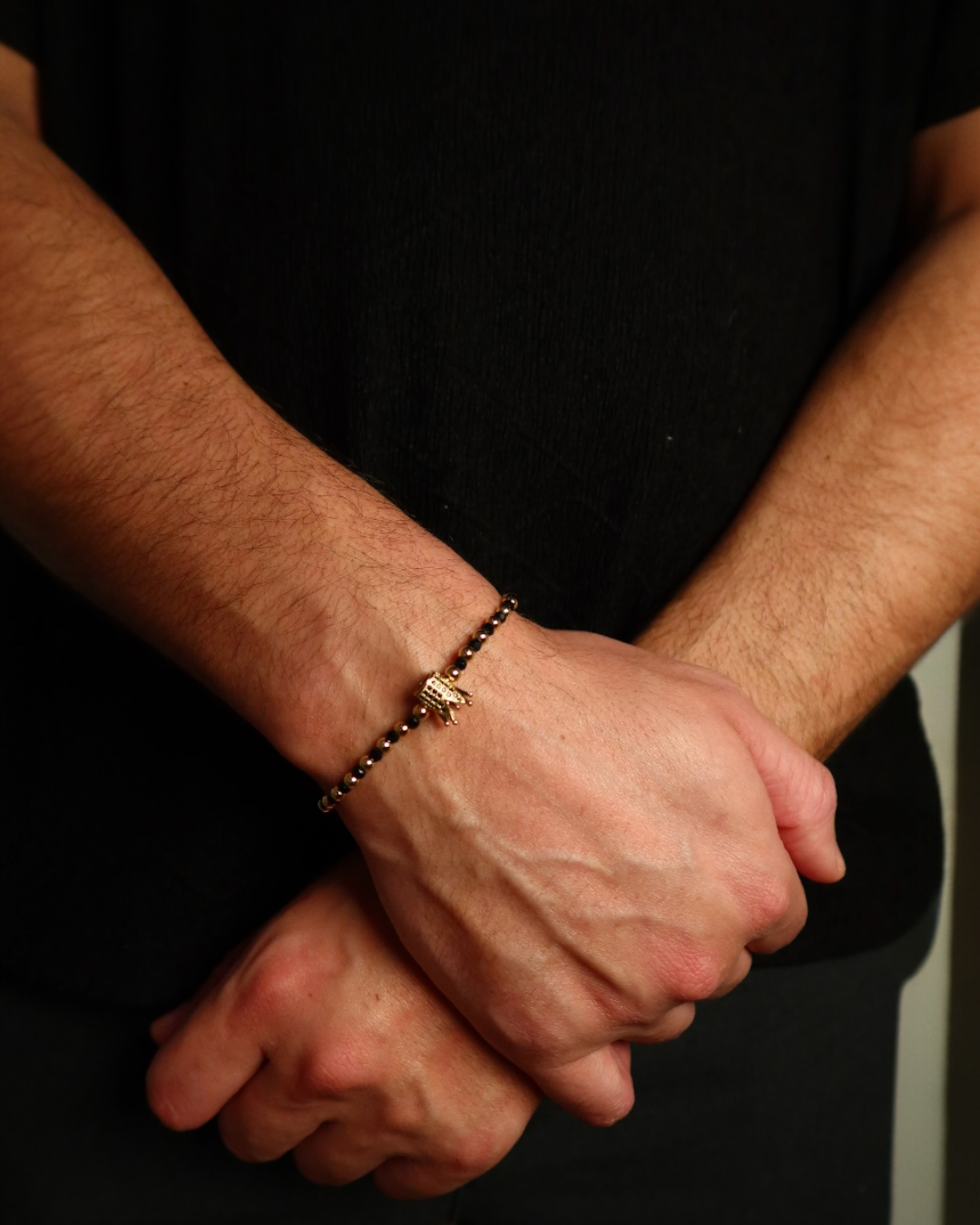 Brățară Regal Bărbați/Damă Placată cu Aur 18k Reglabilă/Șnur