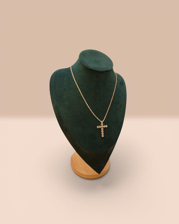 Colier Angel Cruce Damă Placat cu Aur 18k 45cm