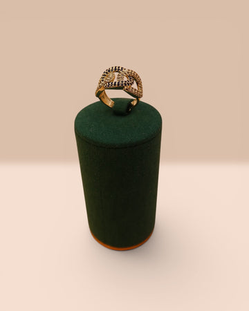 Inel Cuban Damă Placat cu Aur 18K Reglabil