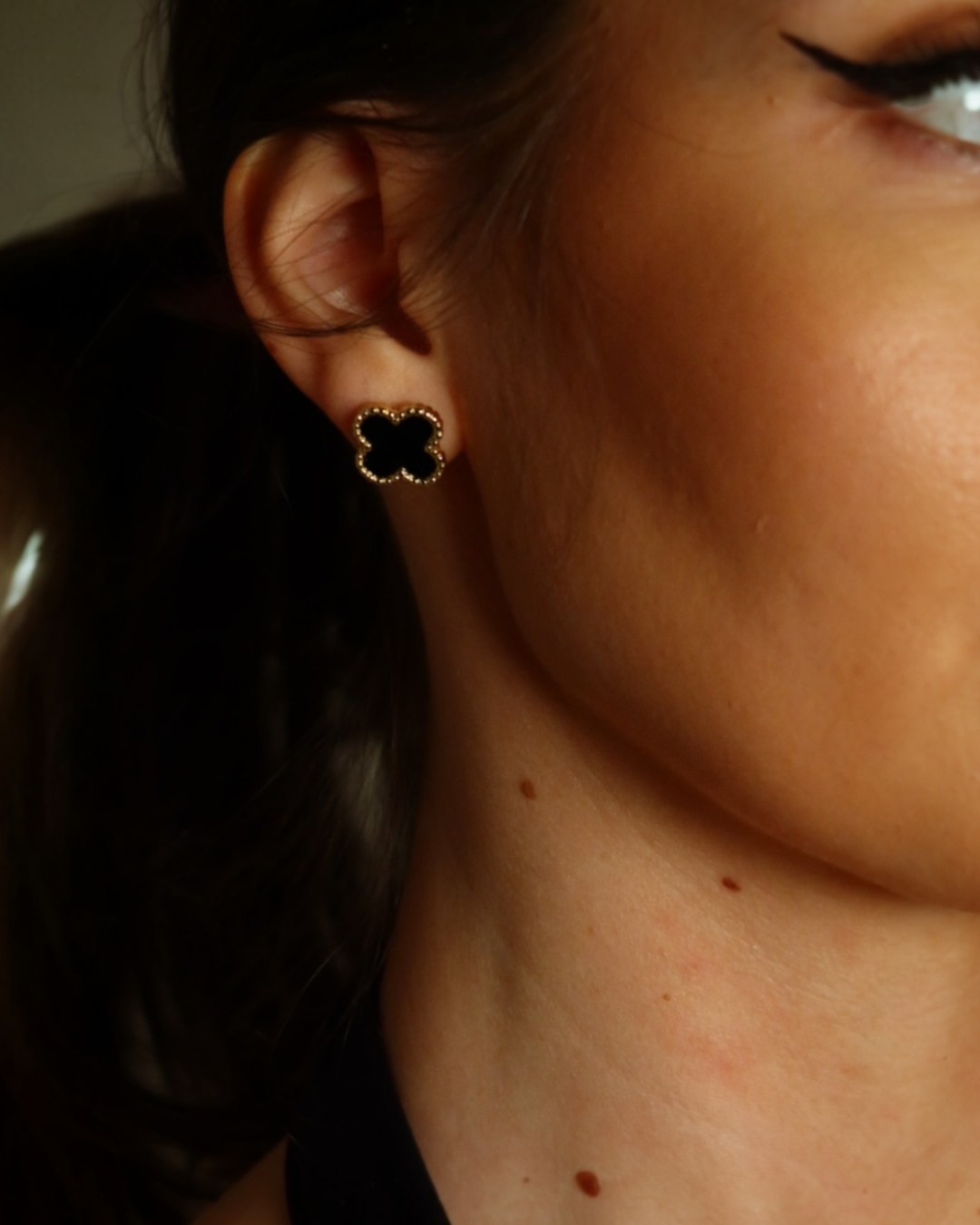 Cercei Van Luxy Negri Damă Placați cu Aur 18K