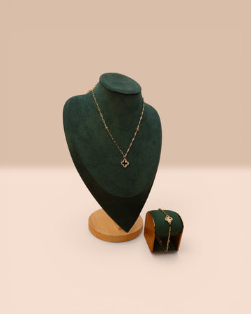 Set Van Luxy Gold Damă Placat cu Aur 18K Colier+Brățară