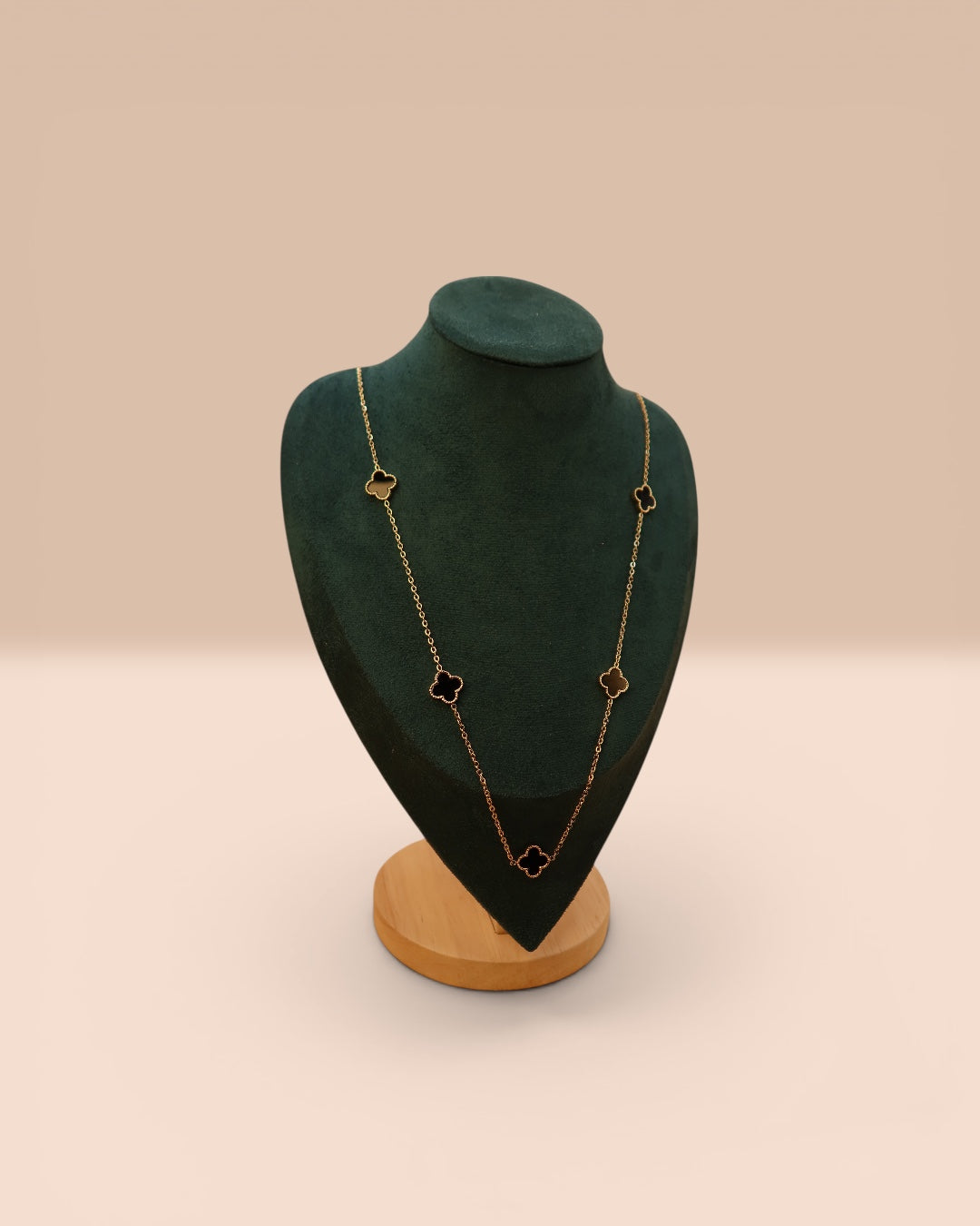 Set Van Luxy Negru Damă/Bărbați Placat cu Aur 18K Colier+Brățară