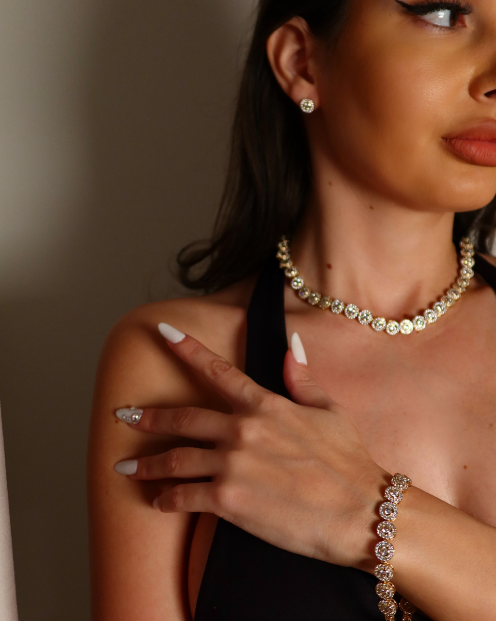 Set Angel Damă Placat cu Aur 18k Colier+Bratară+Cercei