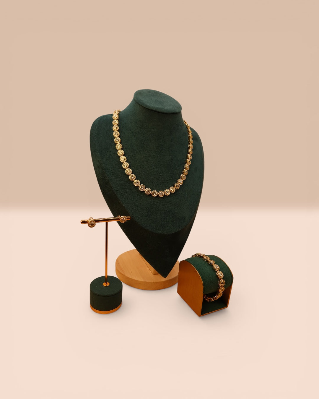 Set Angel Damă Placat cu Aur 18k Colier+Bratară+Cercei